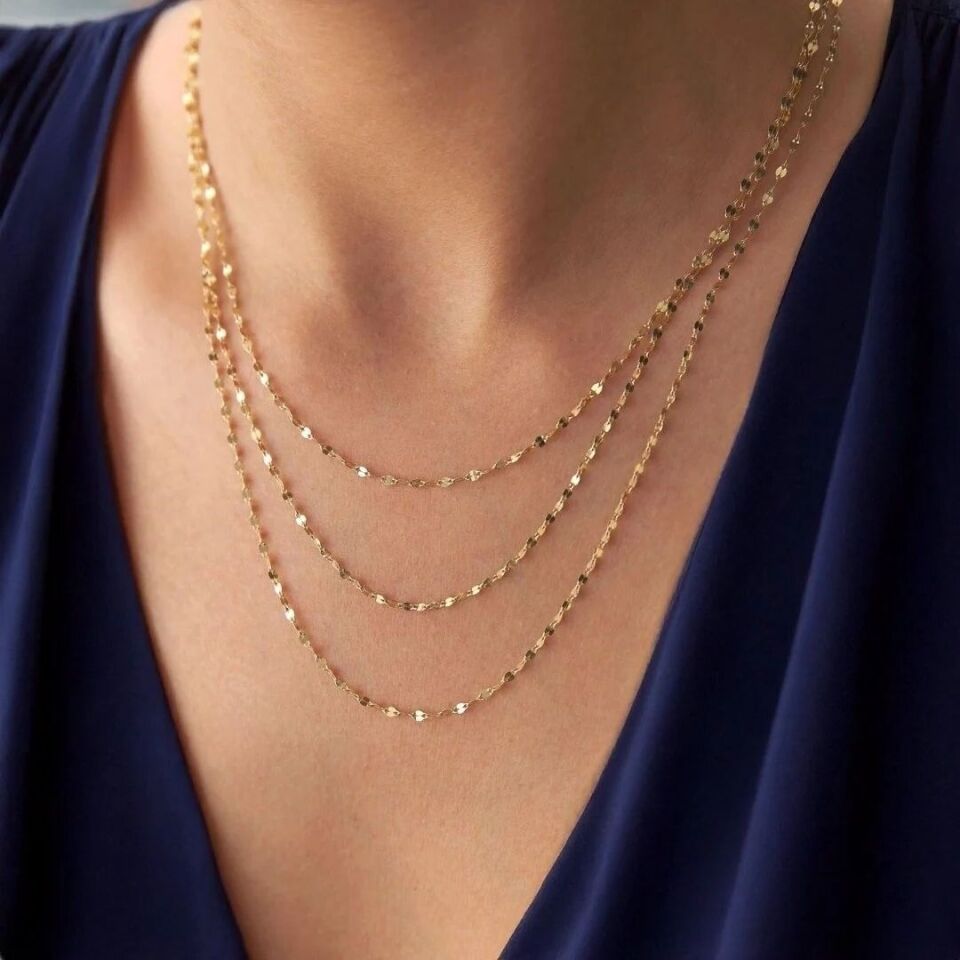 14 Ayar Altın Ayna Zincir