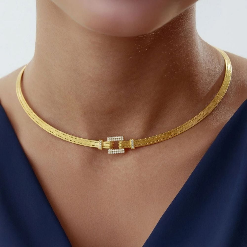 Altın Taşlı Kare Trabzon Set Takımı