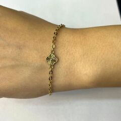 14 Ayar Altın Yonca Bileklik