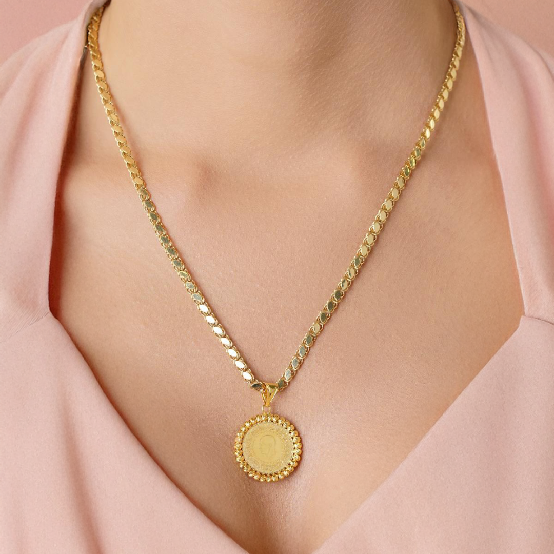 Altın Çeyrekli Kolye