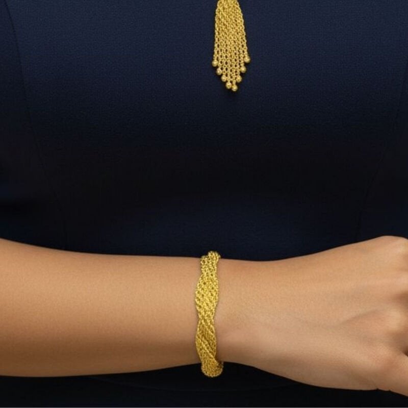 14 Ayar Altın Hasır Mesh Set Takımı