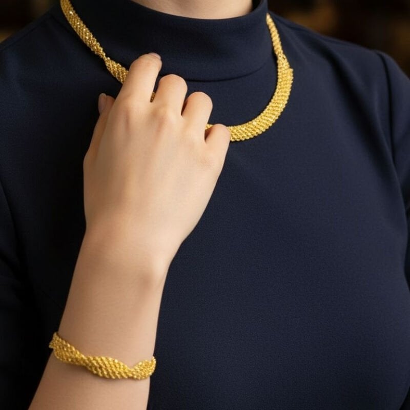 Altın Halat Örgü Set Takımı