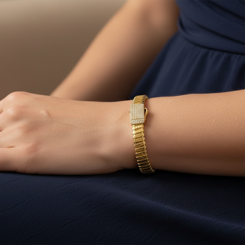 14 Ayar Altın Kelepçe Bilezik