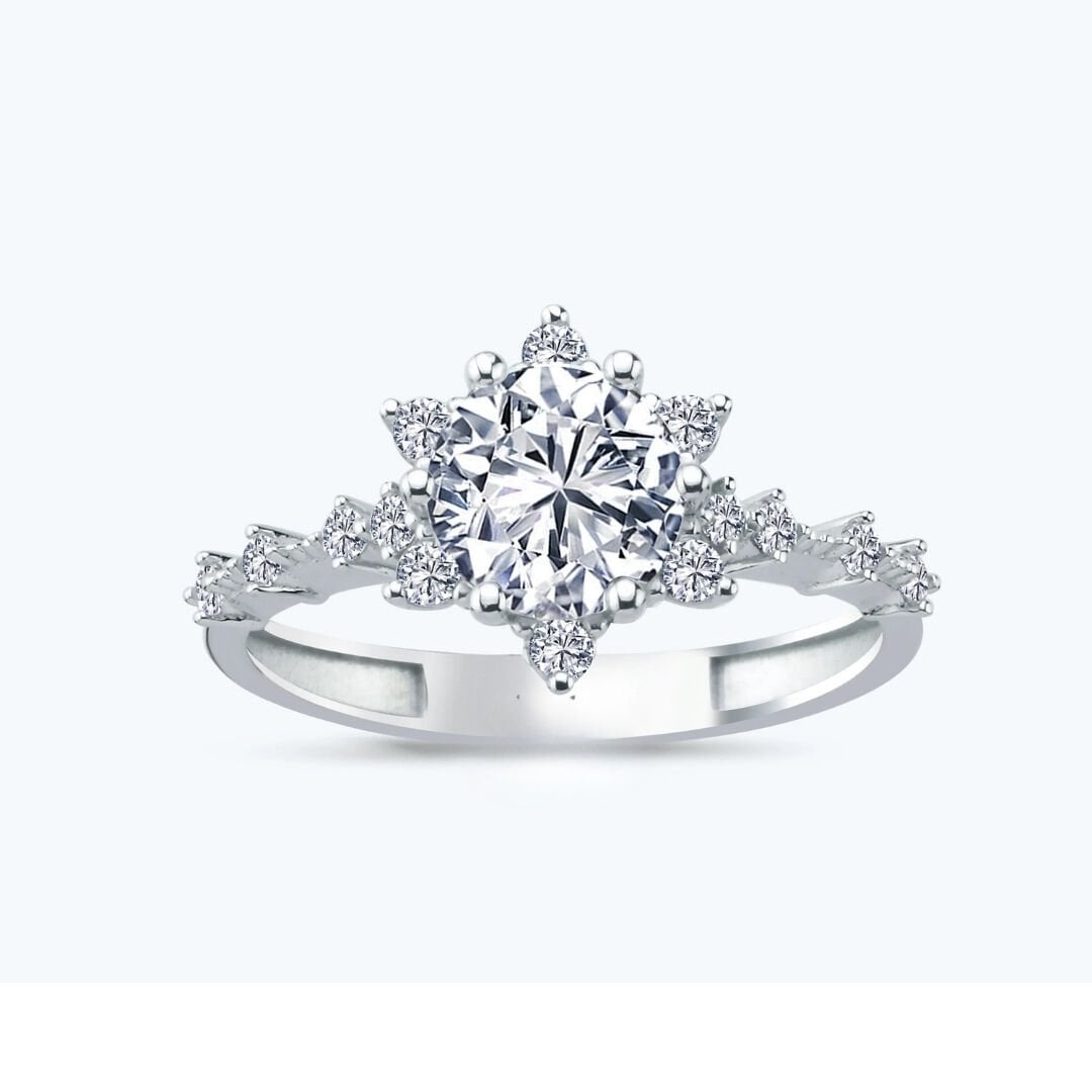 Beyaz Altın Lotus Yüzük