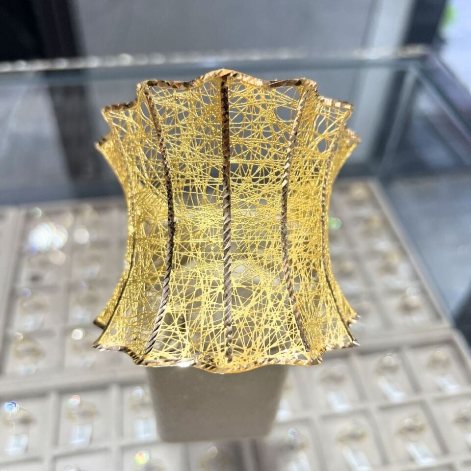 Altın Tül Kelepçe Bilezik 7 Cm