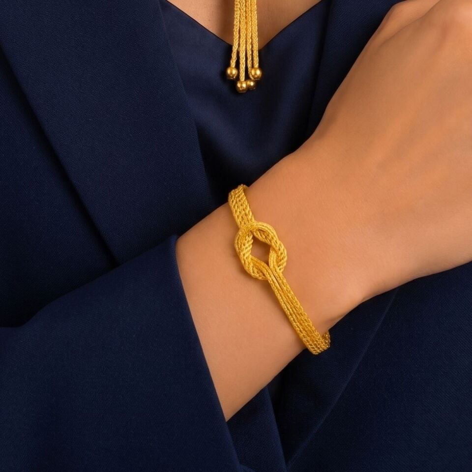 8 Ayar Altın Halatlı Kalze Set Takımı