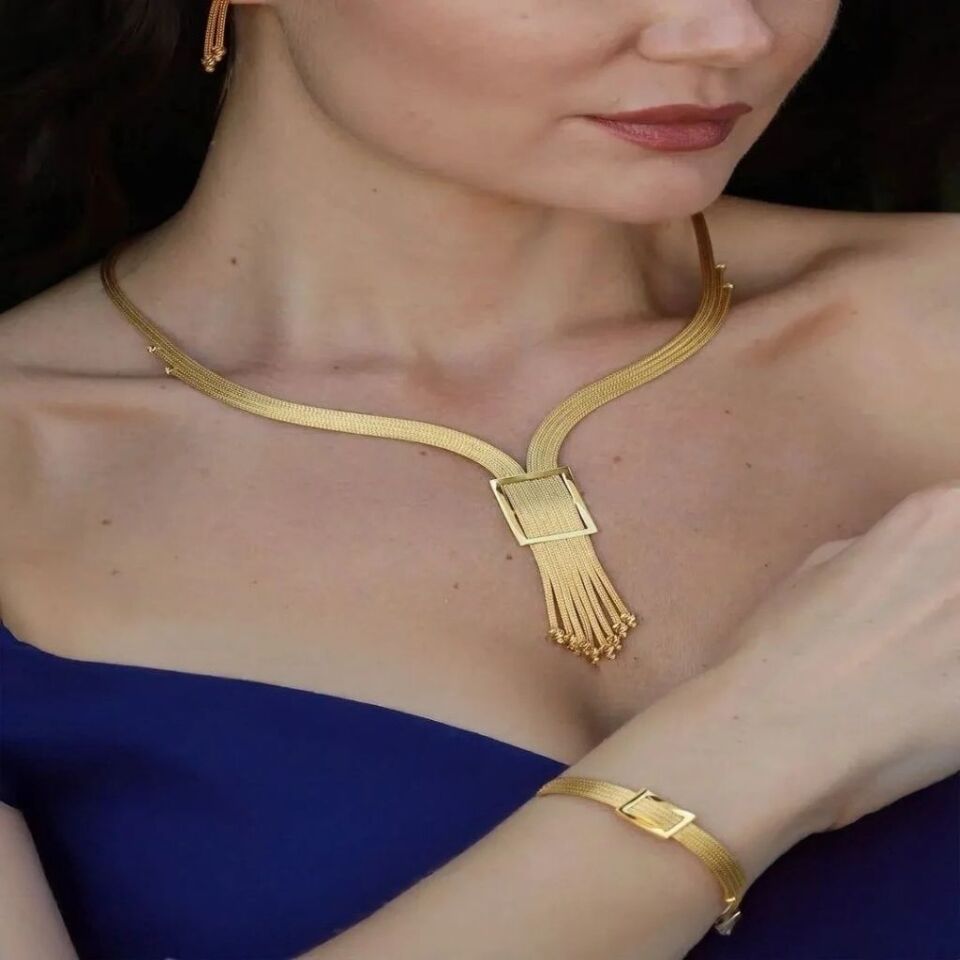 Altın Örgü Geniş Mesh Set