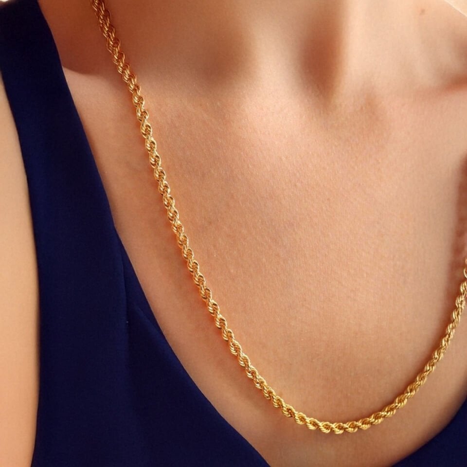 8 Ayar Altın Halat Zincir Kolye