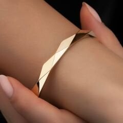 Prizma Taşsız 14 Ayar Altın Kelepçe